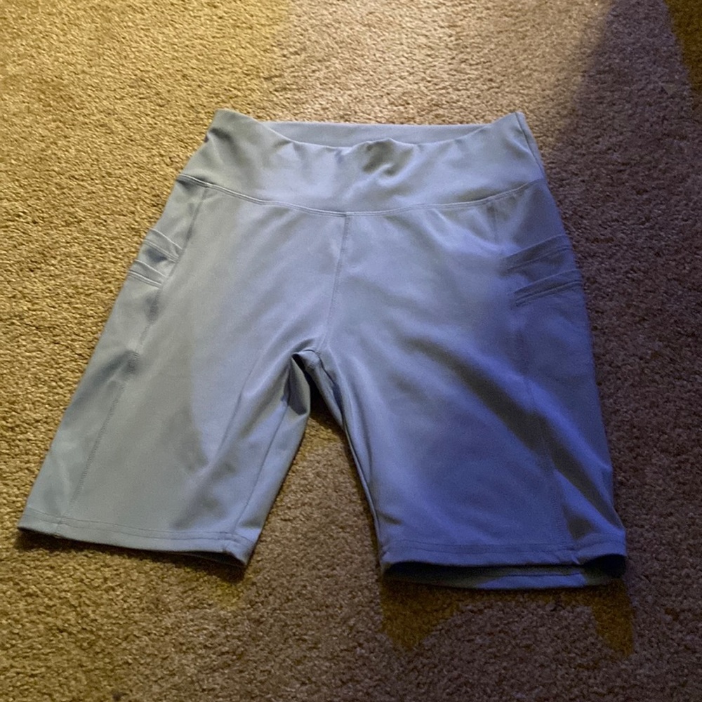 Light blue bike athletic shorts